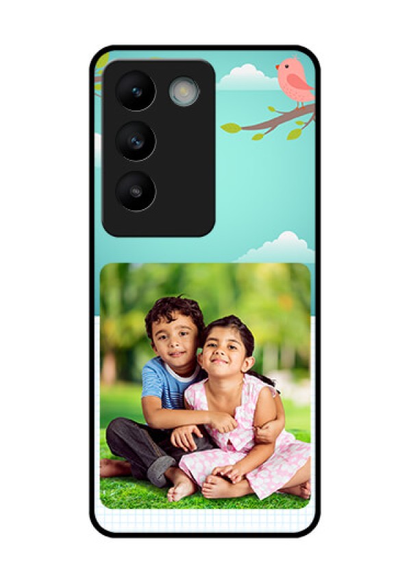 Vivo Y200E 5G Custom Glass Phone CaseDoodle Love Design