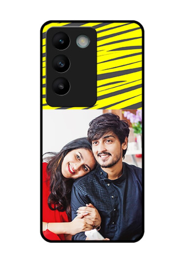 Vivo Y200E 5G Custom Glass Phone CaseYellow Abstract Design