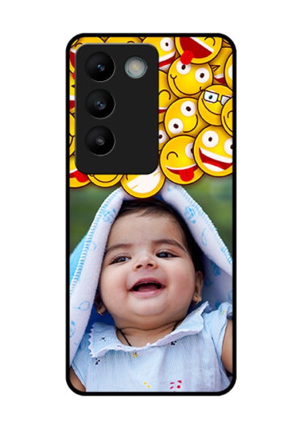 Vivo Y200E 5G Custom Glass Phone CaseWith Smiley Emoji Design