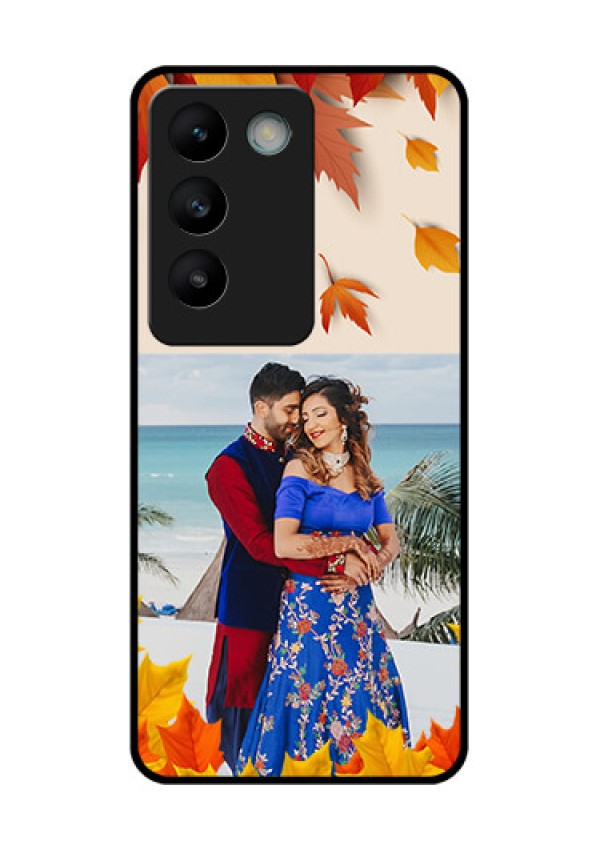 Vivo Y200E 5G Custom Glass Phone CaseAutumn Maple Leaves Design