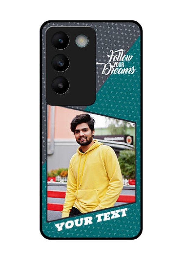Vivo Y200E 5G Custom Glass Phone CaseBackground Pattern Design With Quote