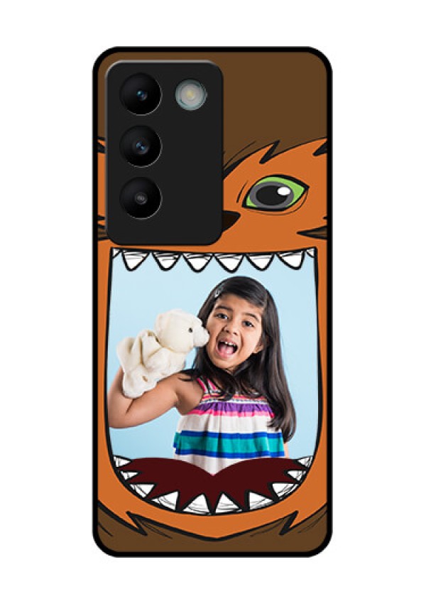 Vivo Y200E 5G Custom Glass Phone CaseOwl Monster Back Case Design