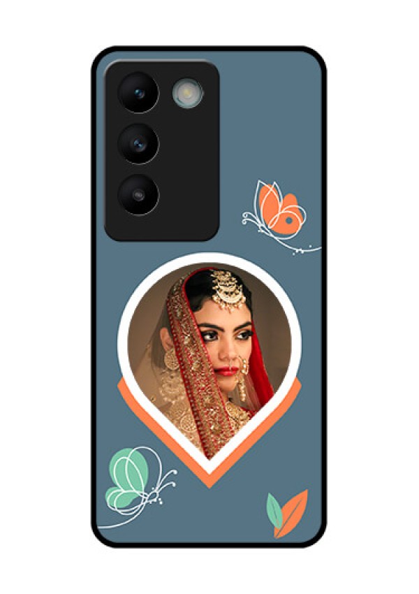 Vivo Y200E 5G Custom Glass Phone CaseDroplet Butterflies Design
