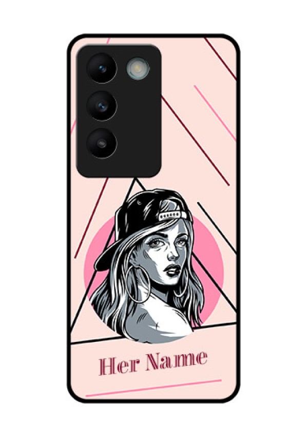 Vivo Y200E 5G Custom Glass Phone CaseRockstar Girl Design