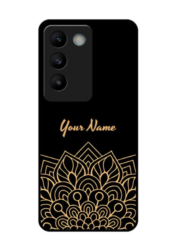 Vivo Y200E 5G Custom Glass Phone CaseGolden Mandala Design