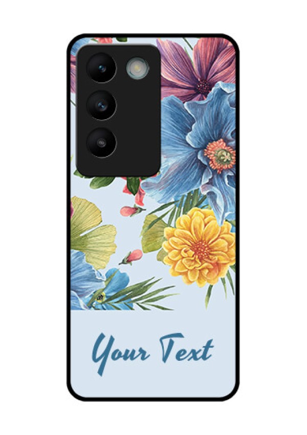 Vivo Y200E 5G Custom Glass Phone CaseStunning Watercolored Flowers Painting Design