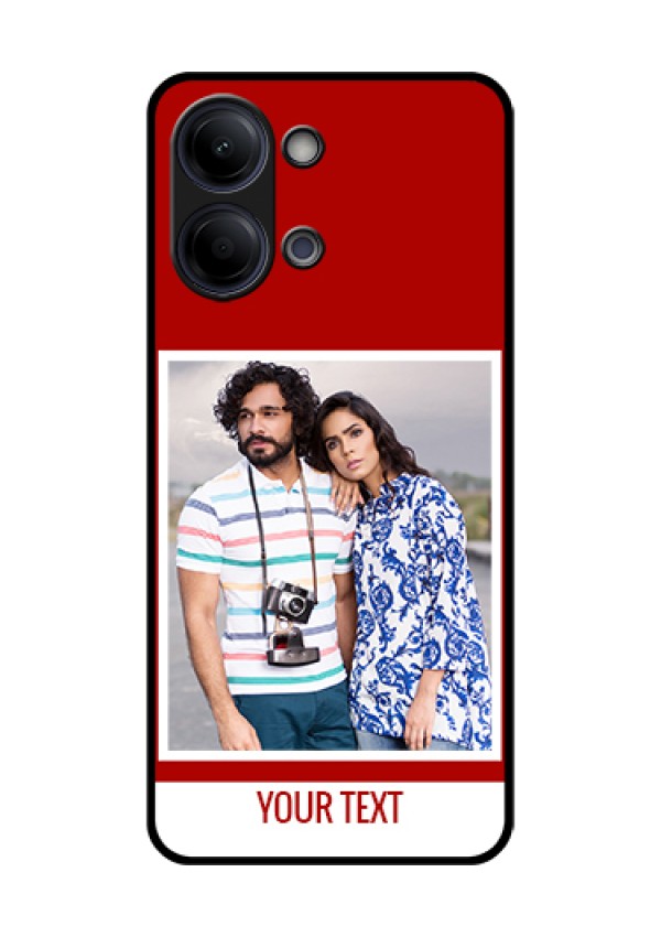 Vivo Y21 5G Custom Glass Phone Case - Red Color Design