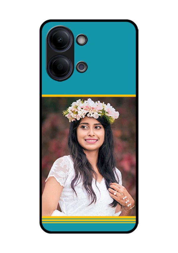 Vivo Y21 5G Custom Glass Phone Case - Yellow & Blue Design