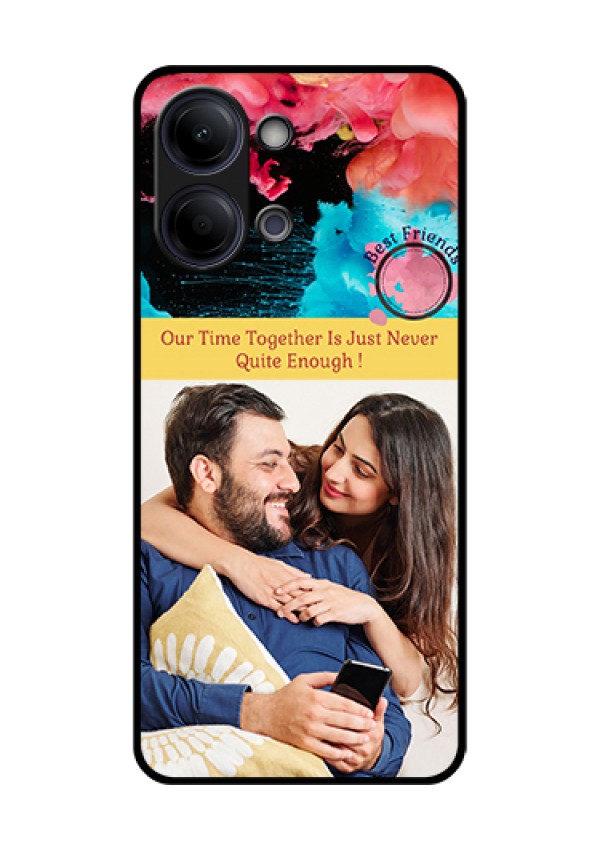 Vivo Y21 5G Custom Glass Phone Case - Quote With Acrylic Painting Design