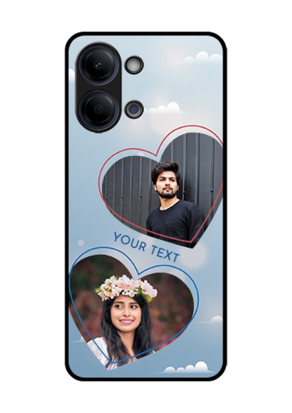Vivo Y21 5G Custom Glass Phone Case - Blue Color Couple Design