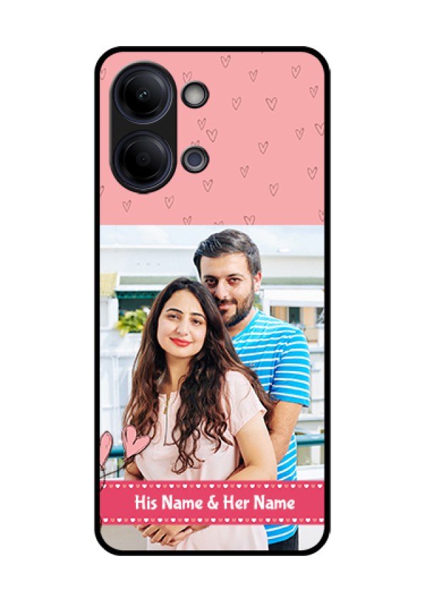 Vivo Y21 5G Custom Glass Phone Case - Love Design Peach Color