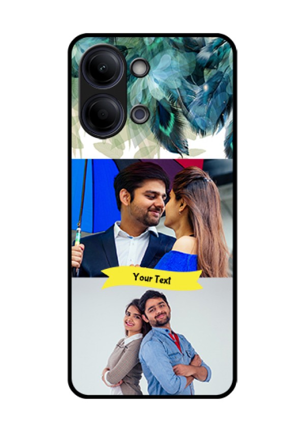 Vivo Y21 5G Custom Glass Phone Case - Image With Boho Peacock Feather Design
