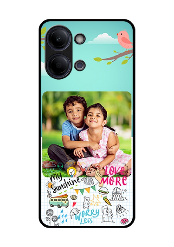 Vivo Y21 5G Custom Glass Phone Case - Doodle Love Design
