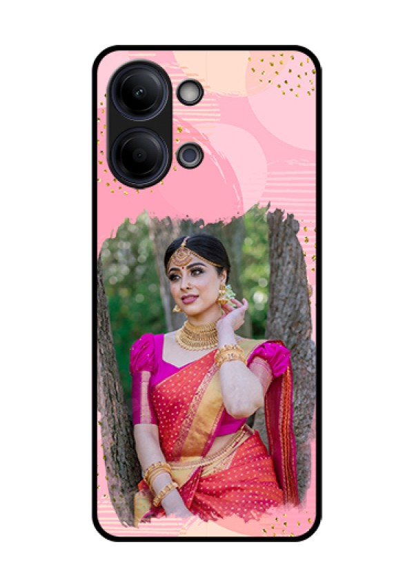 Vivo Y21 5G Custom Glass Phone Case - Gold Glitter Splash Design