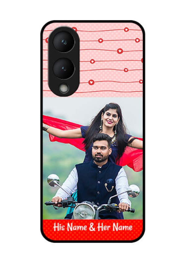 Vivo Y28 5G Custom Glass Phone Case - Red Pattern Case Design