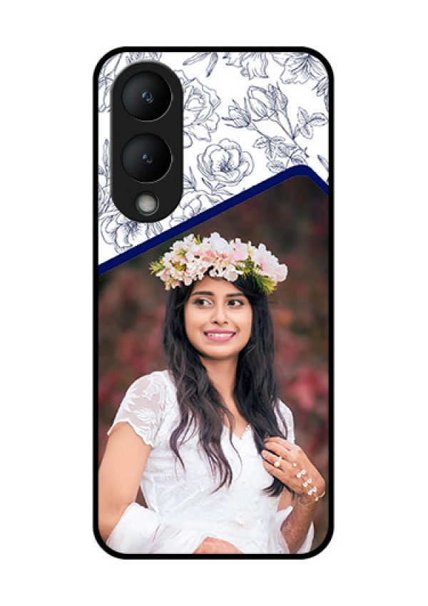 Vivo Y28 5G Custom Glass Phone Case - Classy Floral Design