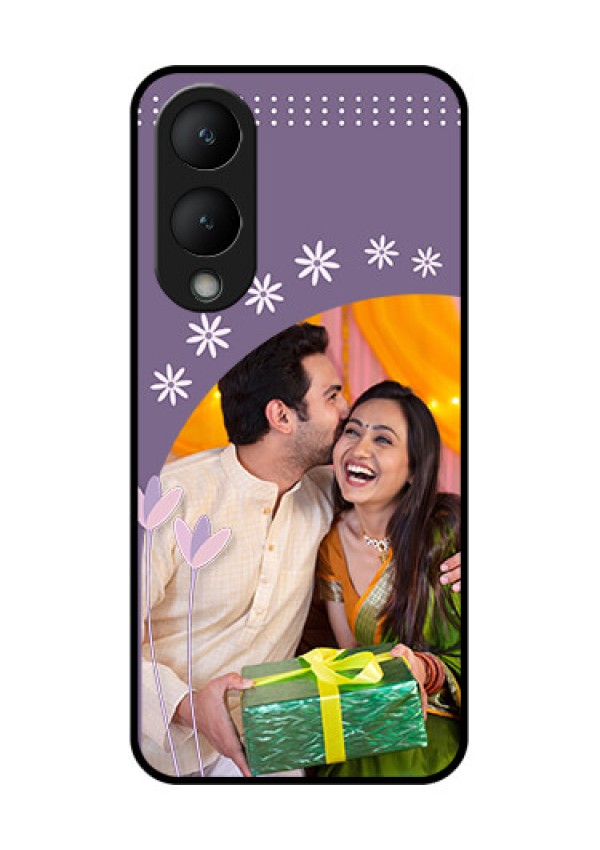 Vivo Y28 5G Custom Glass Phone Case - Lavender Flowers Design