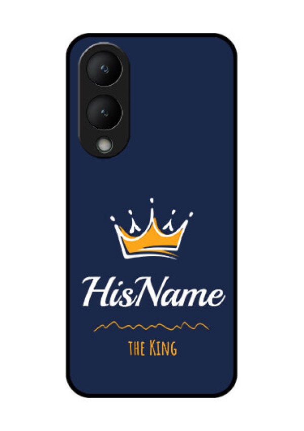 Vivo Y28 5G Custom Glass Phone Case - King With Name Design
