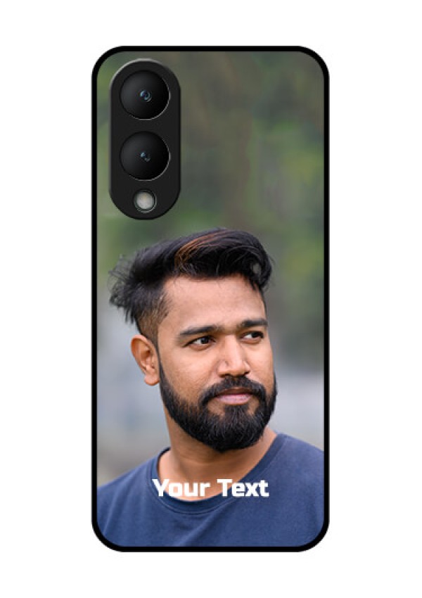 Vivo Y28 5G Custom Glass Phone Case - Photo With Text Design