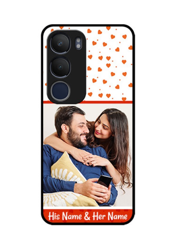 Vivo Y29 5G Custom Glass Phone CaseOrange Love Symbol Design