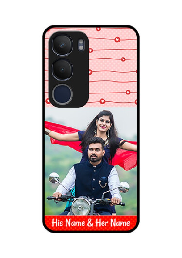 Vivo Y29 5G Custom Glass Phone CaseRed Pattern Case Design
