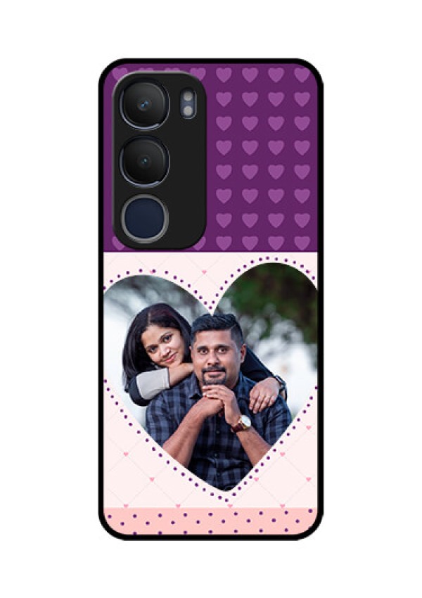 Vivo Y29 5G Custom Glass Phone CaseViolet Love Dots Design
