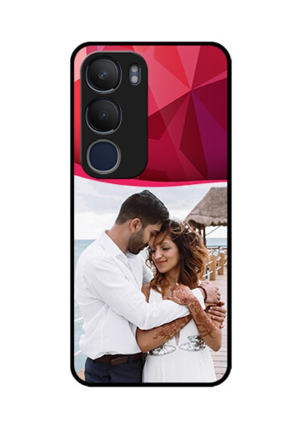Vivo Y29 5G Custom Glass Phone CaseRed Abstract Design