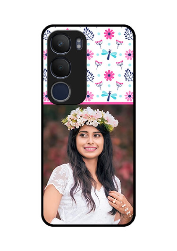 Vivo Y29 5G Custom Glass Phone CaseColorful Flower Design