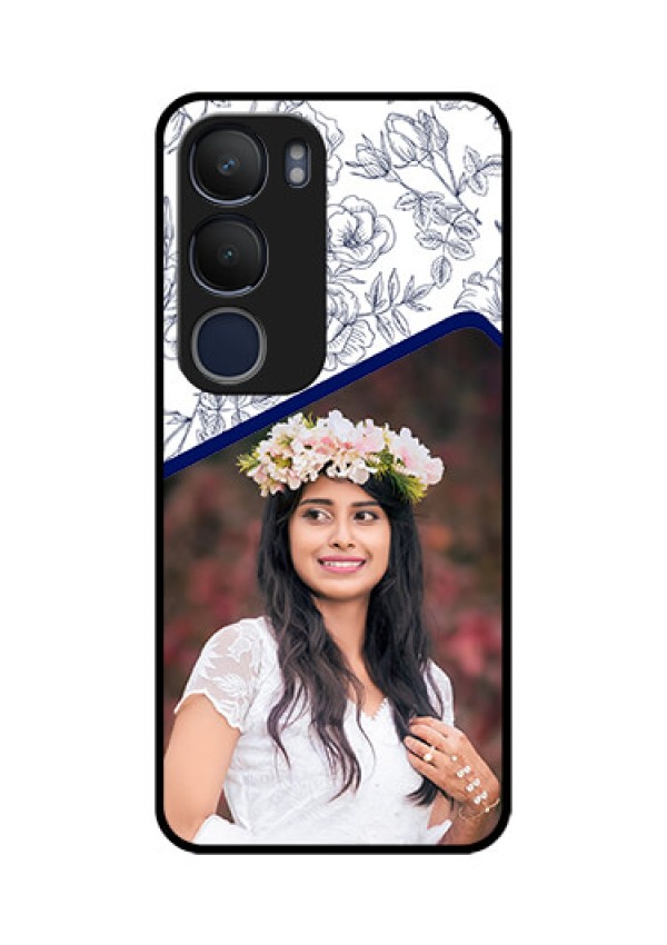 Vivo Y29 5G Custom Glass Phone CaseClassy Floral Design