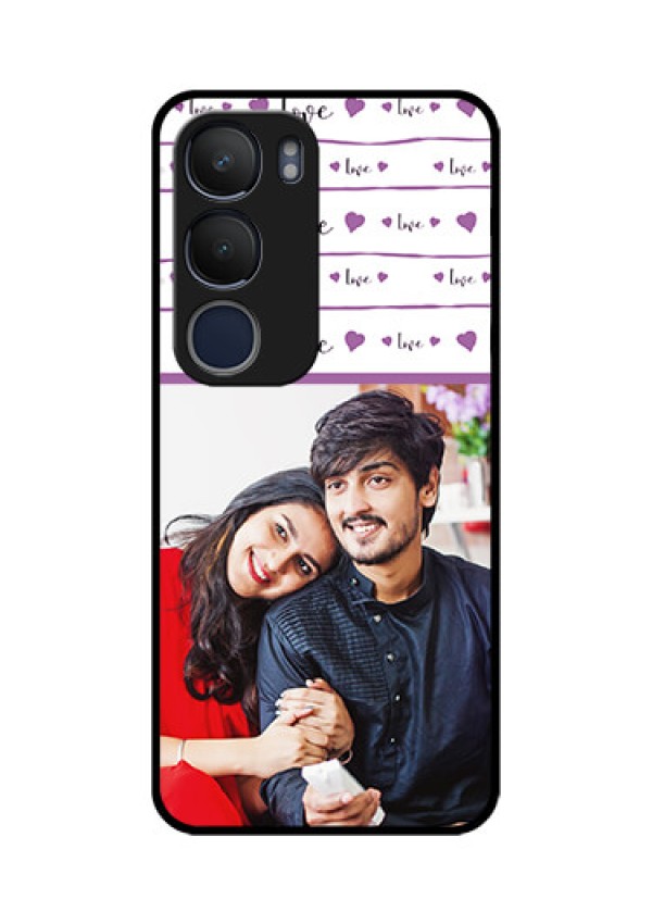 Vivo Y29 5G Custom Glass Phone CaseCouples Heart Design