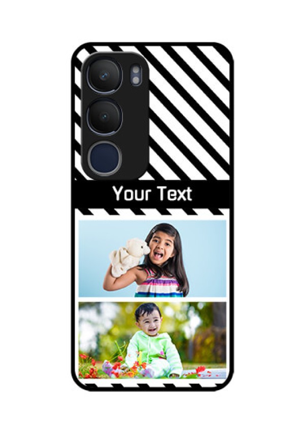 Vivo Y29 5G Custom Glass Phone CaseBlack And White Stripes Design