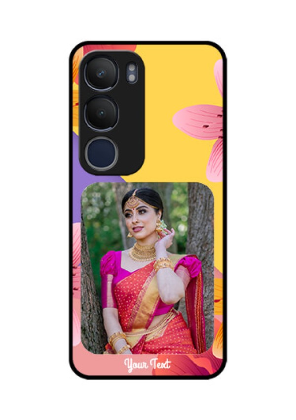 Vivo Y29 5G Custom Glass Phone Case3 Image With Vintage Floral Design
