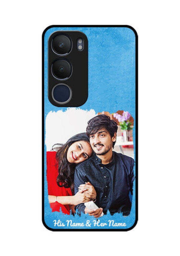 Vivo Y29 5G Custom Glass Phone Case - Blue Color Vintage Design