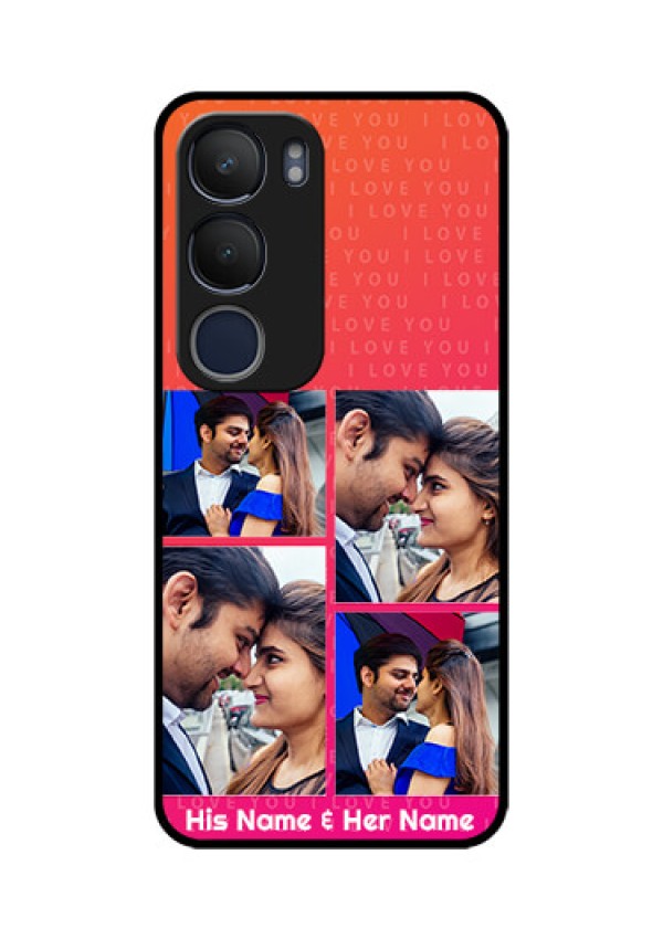 Vivo Y29 5G Custom Glass Phone CaseI Love You Pink Design