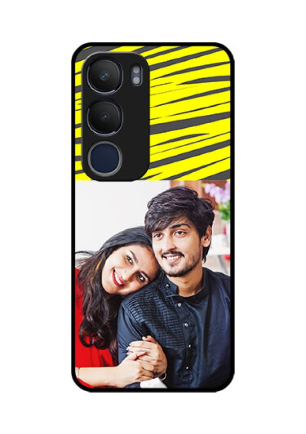 Vivo Y29 5G Custom Glass Phone CaseYellow Abstract Design