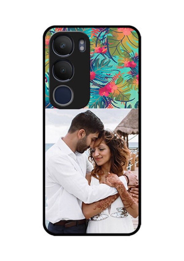 Vivo Y29 5G Custom Glass Phone CaseWatercolor Floral Design