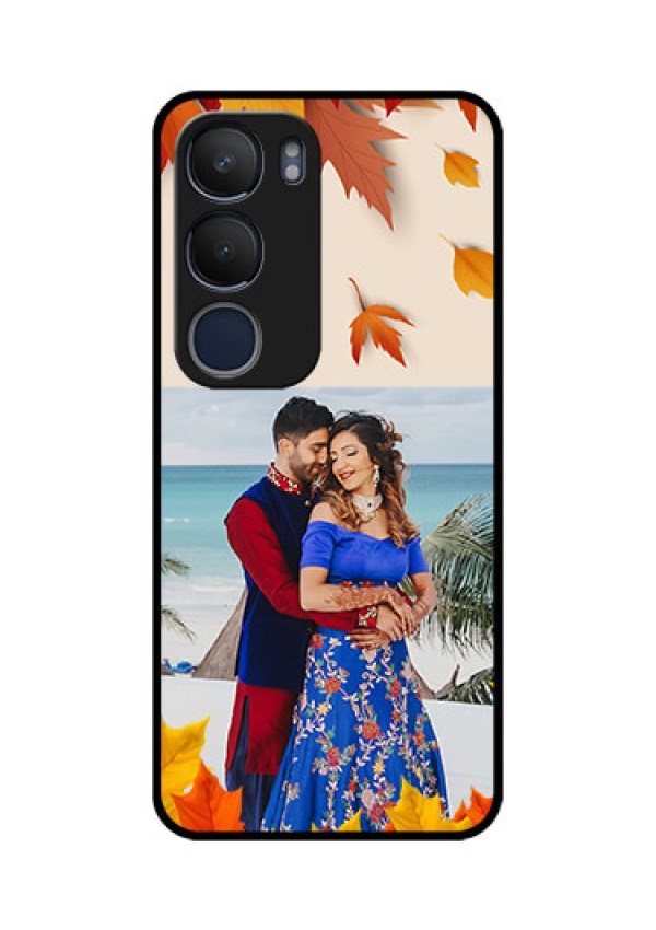 Vivo Y29 5G Custom Glass Phone CaseAutumn Maple Leaves Design
