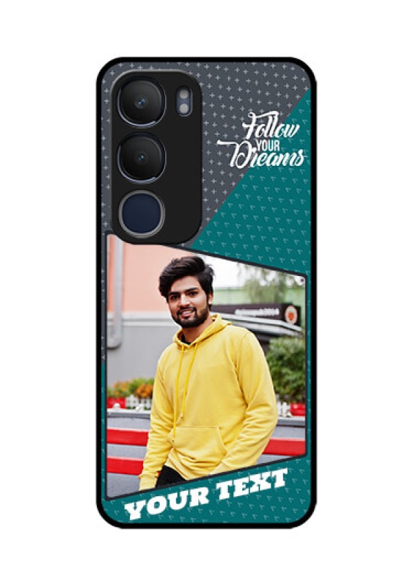 Vivo Y29 5G Custom Glass Phone CaseBackground Pattern Design With Quote