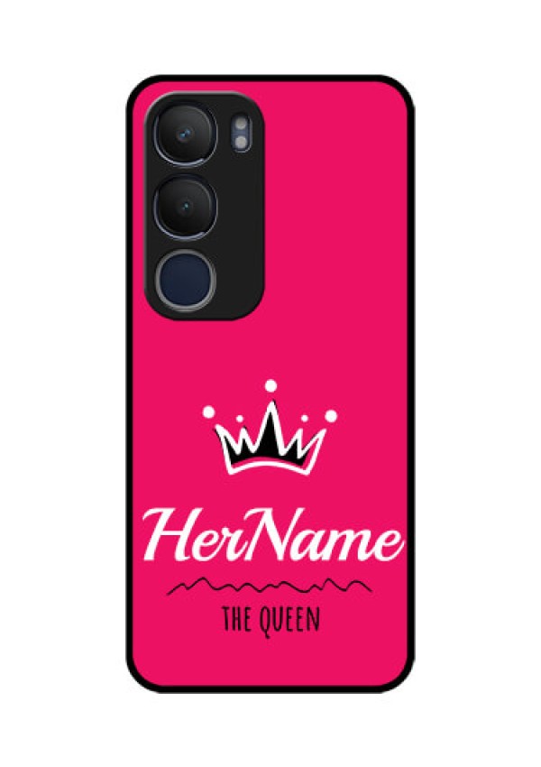 Vivo Y29 5G Custom Glass Phone CaseQueen With Name Design