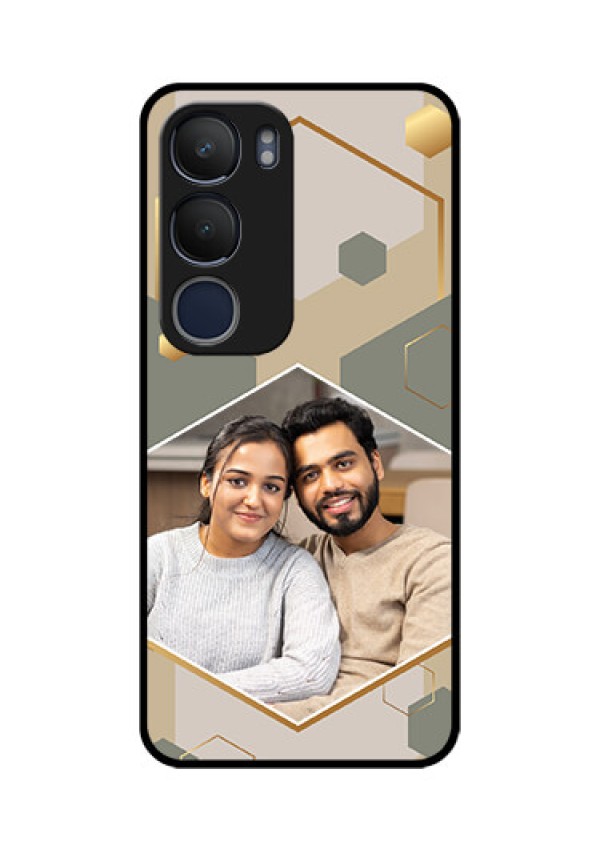 Vivo Y29 5G Custom Glass Phone CaseStylish Hexagon Pattern Design