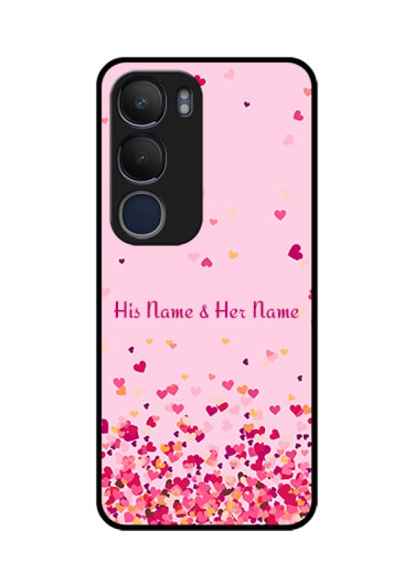 Vivo Y29 5G Custom Glass Phone CaseFloating Hearts Design