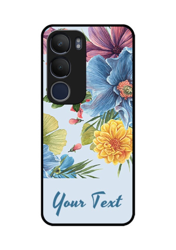 Vivo Y29 5G Custom Glass Phone CaseStunning Watercolored Flowers Painting Design