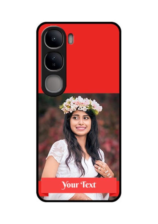 Vivo Y300 5G Custom Glass Phone CaseSimple Red Color Design