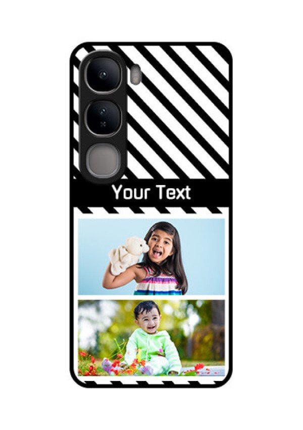 Vivo Y300 5G Custom Glass Phone CaseBlack And White Stripes Design