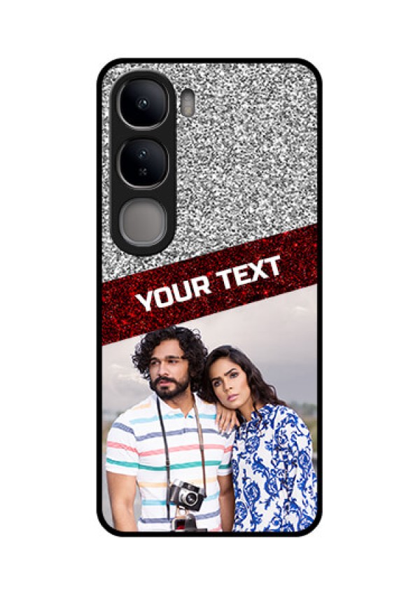 Vivo Y300 5G Custom Glass Phone CaseImage Holder With Glitter Strip Design