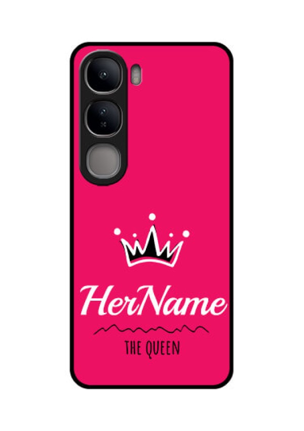 Vivo Y300 5G Custom Glass Phone CaseQueen With Name Design