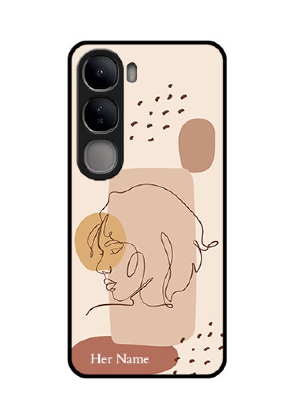Vivo Y300 5G Custom Glass Phone CaseCalm Woman Line Art Design
