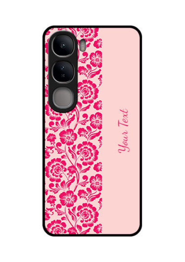 Vivo Y300 5G Custom Glass Phone CaseAttractive Floral Pattern Design