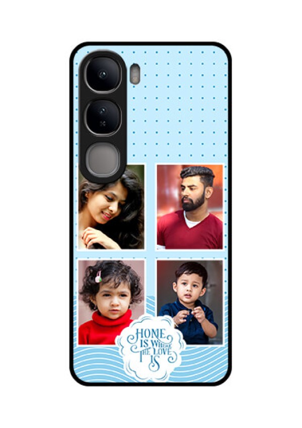 Vivo Y300 5G Custom Glass Phone CaseCute Love Quote With 4 Pic Upload Design