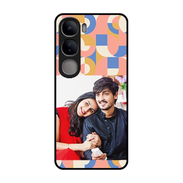 Vivo Y300 5G Custom Glass Phone CaseSemi - Circle Maze Pattern Design